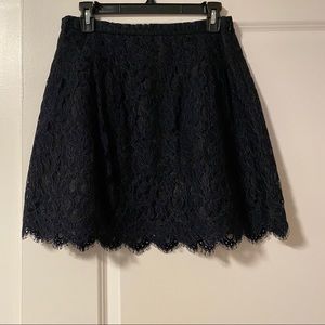 J. Crew Navy Lace Skirt